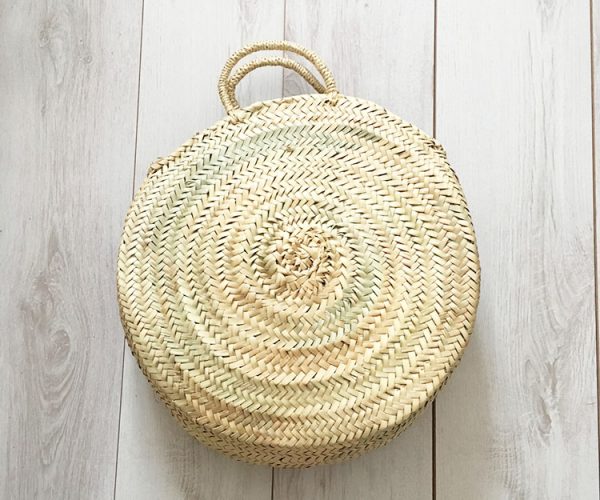 FRENCH SHOPPING BASKET – ROUND ‘MARRAKECH’ WITH HANDLE - craftkechbrand