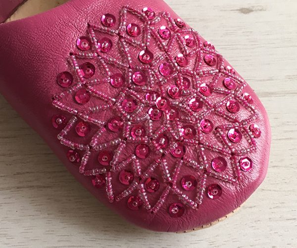 MOROCCAN BABOUCHE SLIPPERS – DARK PINK - craftkechbrand