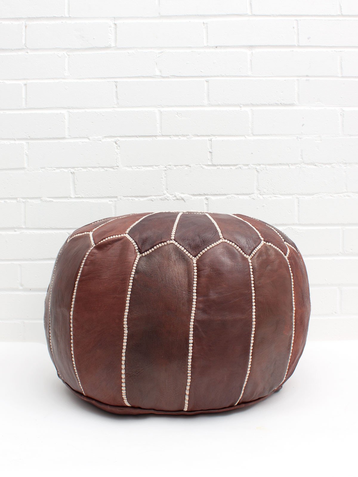 MOROCCAN LEATHER POUF FOOSTOOL HANDMADE 