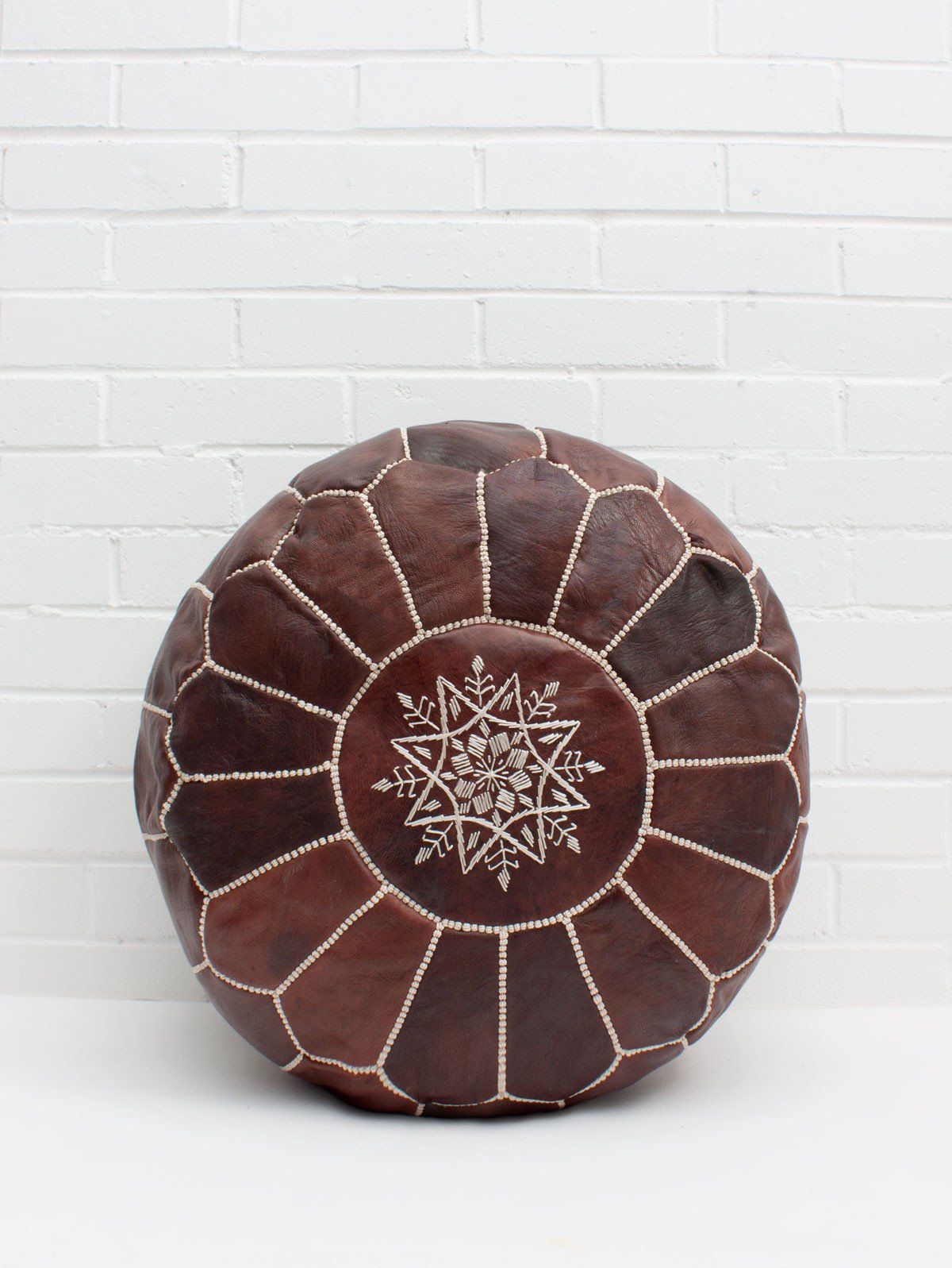 MOROCCAN LEATHER POUF FOOSTOOL HANDMADE 