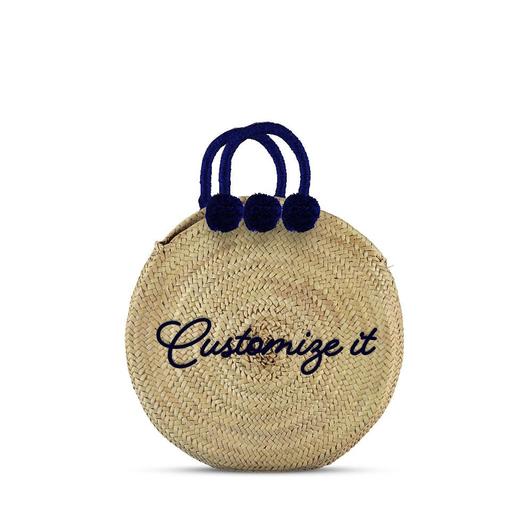 Round Moroccan Pom Pom Bag - craftkechbrand